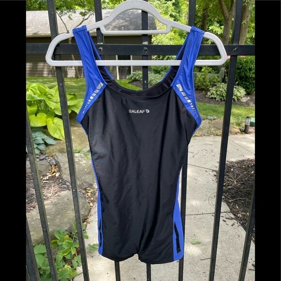 BALEAF Women's Athletic Boy Short One Piece Swimsuit Colorblock Sports Swimwear - Picture 3 of 4